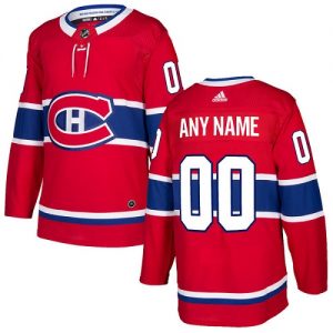 Män NHL Montreal Canadiens Tröjor Skräddarsydda  Hemma Röd Authentic