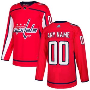 Män NHL Washington Capitals Tröjor Skräddarsydda  Hemma Röd Authentic