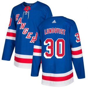 Barn NHL New York Rangers Tröjor 30 Henrik Lundqvist Authentic kungsblå  Hemma